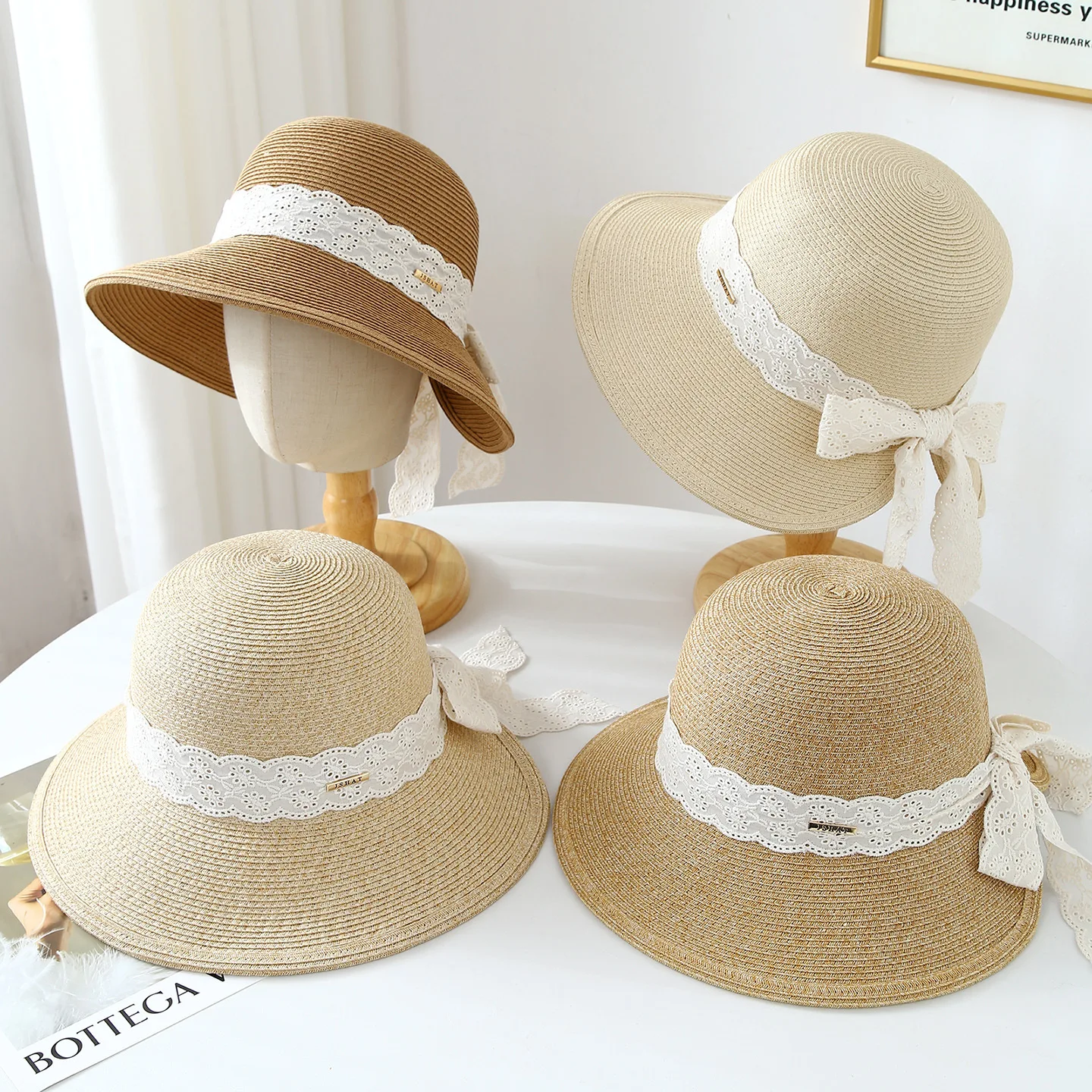 nouveau-chapeau-de-paille-d'Ete-pour-femme-avec-nœud-en-dentelle-chapeau-de-protection-solaire-a-large-bord-personnalisable-pour-vacances-a-la-plage-vente-en-gros