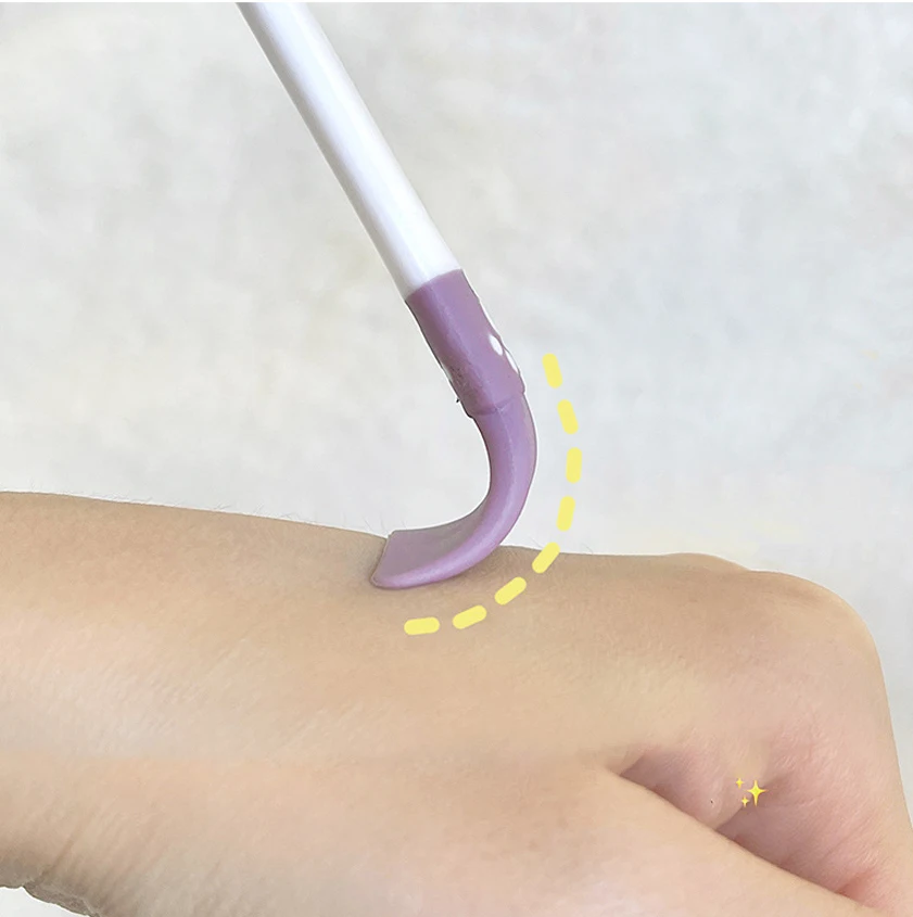 Raspador aplicador de mascarilla Facial de silicona, cepillo facial de pata púrpura, herramientas de cuidado de la piel DIY de belleza de doble cabeza, 1 ud.