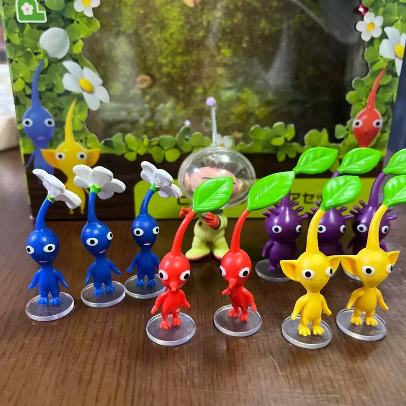 11Pcs Pikmin 3 Deluxe Mini Figures Set Captain Olimar Aliens Game Peripheral Cartoon Model Toy Desktop Ornament Collectible Gift