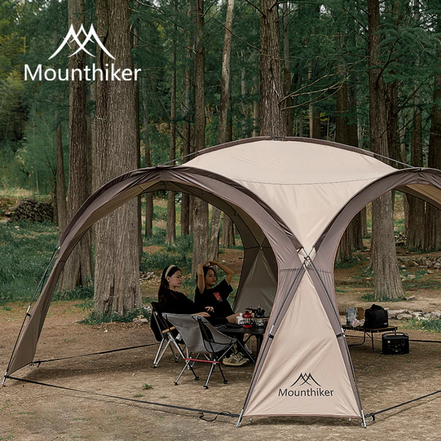 Imagem -04 - Mounthiker 810person Acampamento ao ar Livre de Fibra Vidro Cúpula Pára-brisas Barracas Luz Luxo Redondo Grande Dossel Toldo Grande Pérgola Tenda