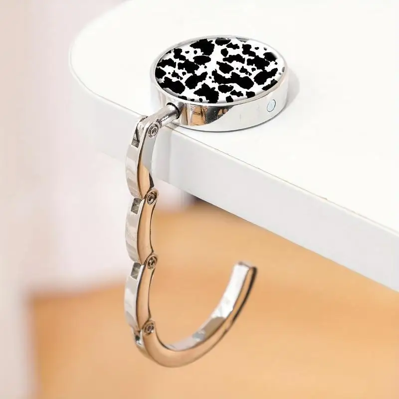Zinc Alloy Rust-proof Folding Purse Hook Durable Portable Bag Hanger for Dining Table Office Travel Women Handbag Storage