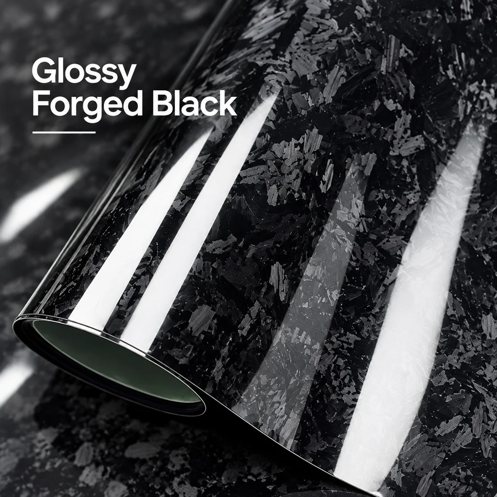 Glossy Black Forged Carbon Fiber Vinyl Wrap Film Car Styling Stickers For Motorcycle Bicycle