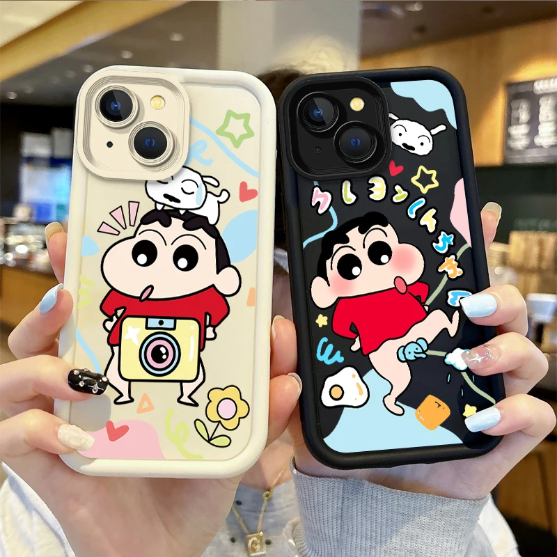 

Hot C-Crayon Shin-chans Cartoon Phone Case for iPhone 16 15 14 13 12 11 Pro Max 16 15 14 8 7 Plus X XS Max 8 7 TPU Silicone Case