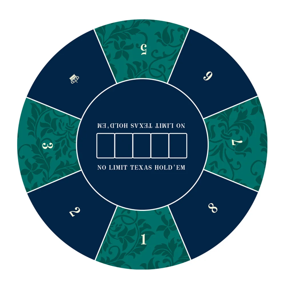 

Thicken Poker Game Tablecloth 8 Players Texas Hold'em Poker Mat Rubber Casino Round Poker Table Cover Mat for Home Entertainment