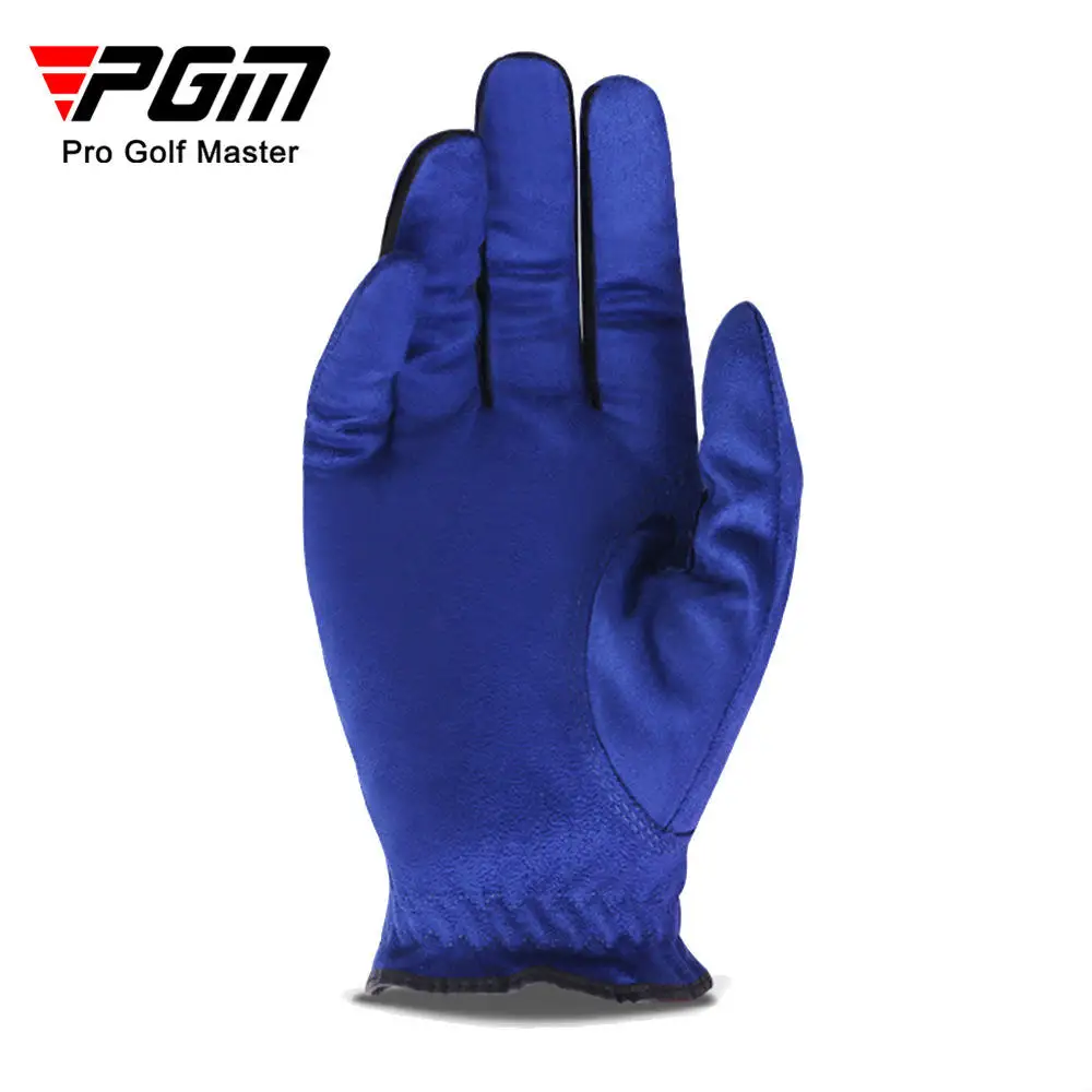 PGM Men Golf Gloves Blue Superfiber Cloth Sport Hand Glove Wear Single Left Right Handed Breathable Skid-proof Gloves ST004