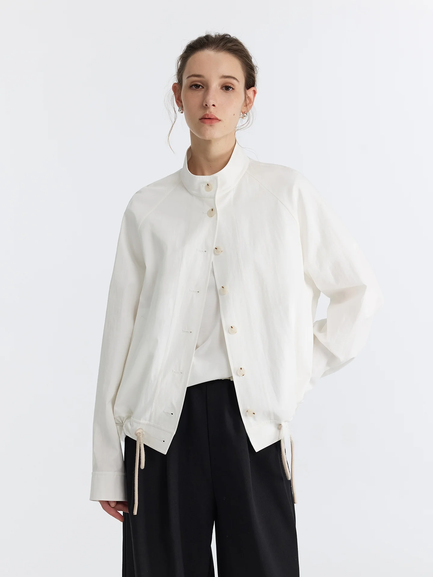 

Легкая женская повседневная куртка JANEON из бархатного хлопка с эффектом дымки, с завязками на плечах и рукавами