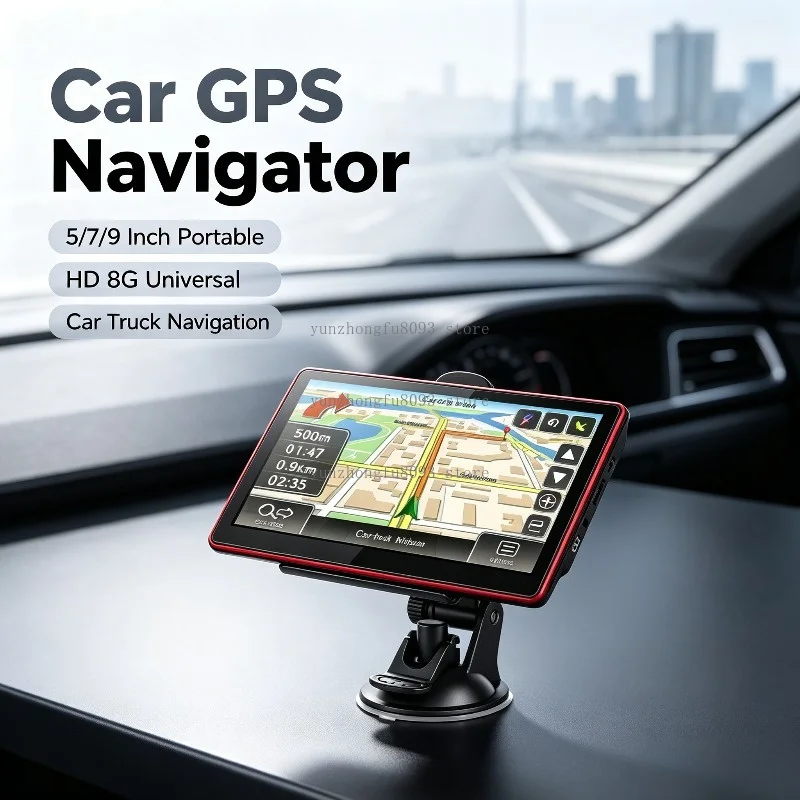 Portable 5/7/9 Inch Car GPS Navigator, HD 8G Universal Vehicle Navigation System for Truck Car GPS Navigation Use