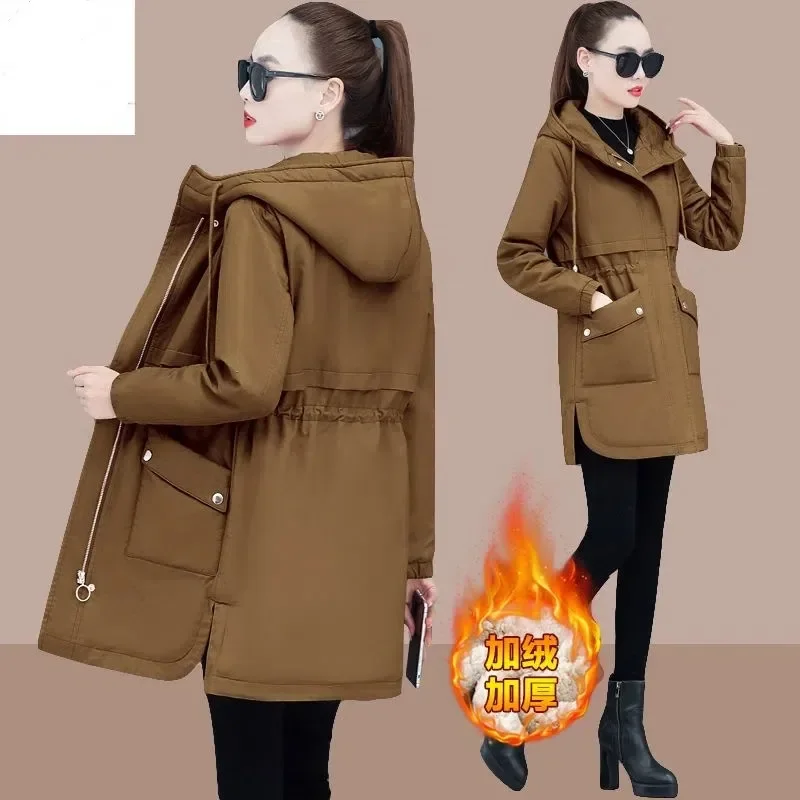 Veste d\'hiver matelassée en coton pour femme, manteau ample, épais, à capuche, à la mode, Parka, 2023