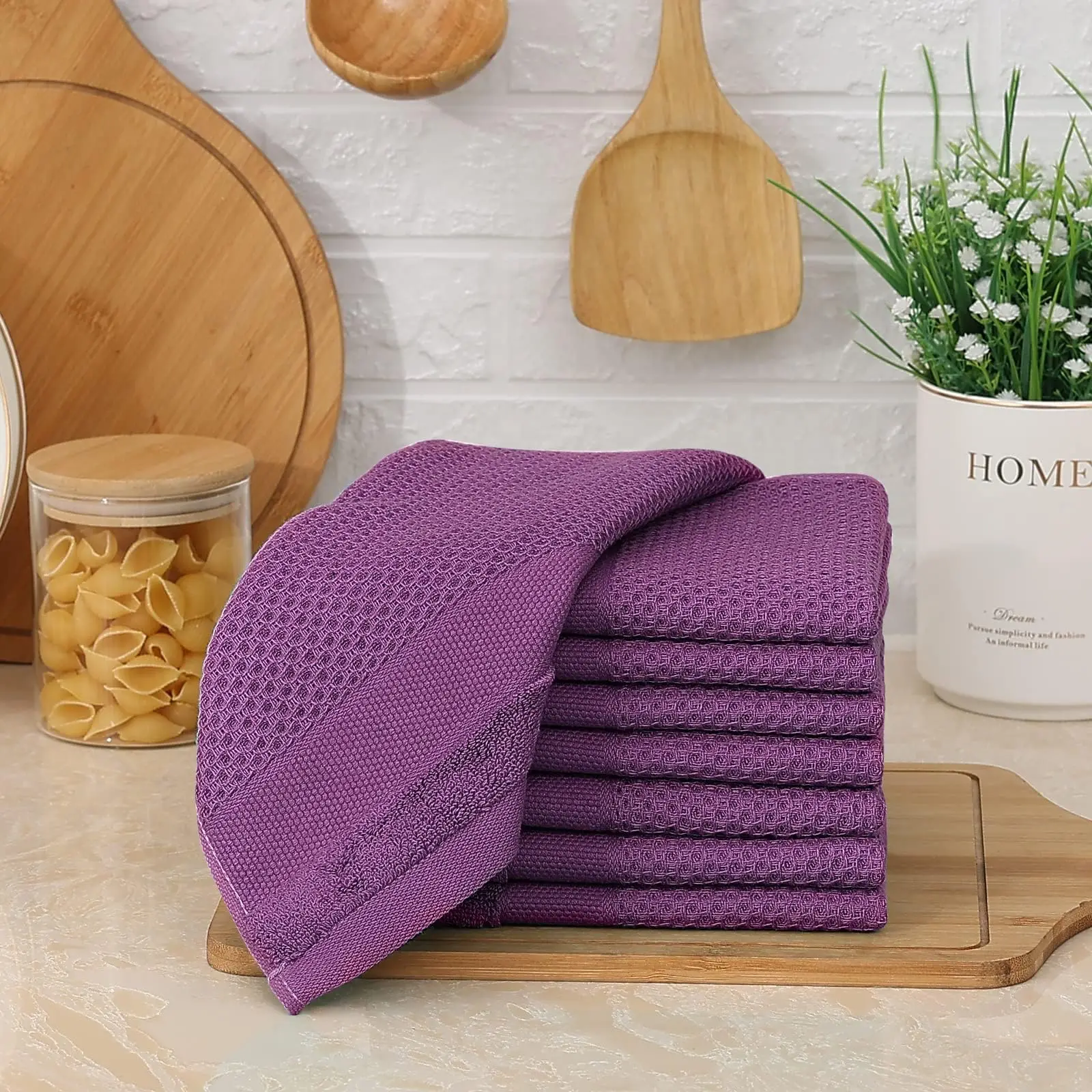 HAPIHAPPY Cotton Kitchen Cloths Household Accessories Honeycomb Towels Kitchen Towels Cleaning Tools Useful Things For Home