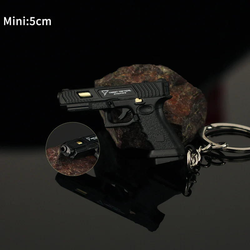 Pistola de metal Glock para homens, Mini Glock Chaveiro, pistola de liga, modelo de arma Colt 1911, brinquedos de simulação, alta qualidade, 1:4, 5cm