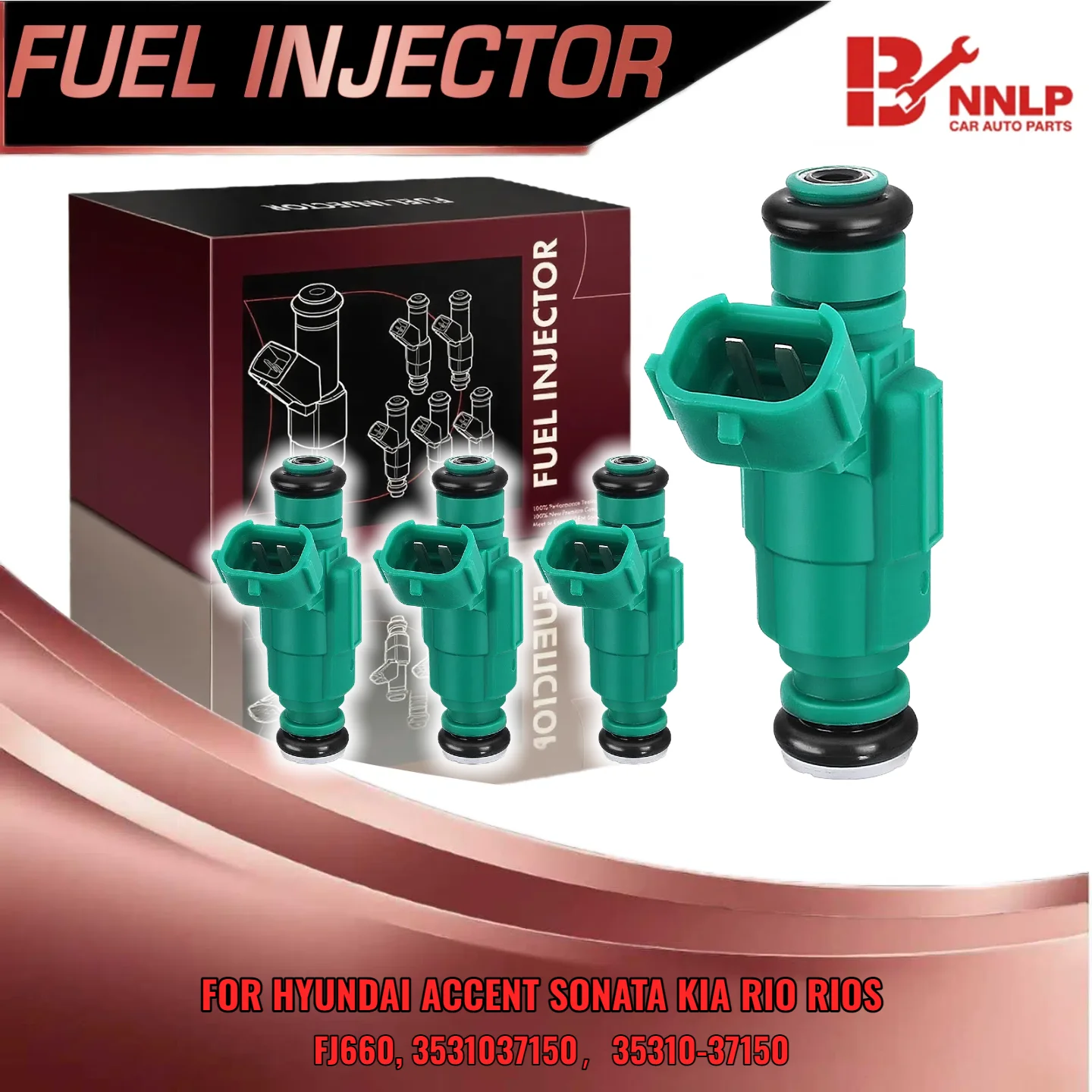 

4x топливная форсунка для Hyundai Accent Sonata Santa Fe Tiburon Tucson для Dodge для Kia Rio FJ660 3531037150 35310-37150
