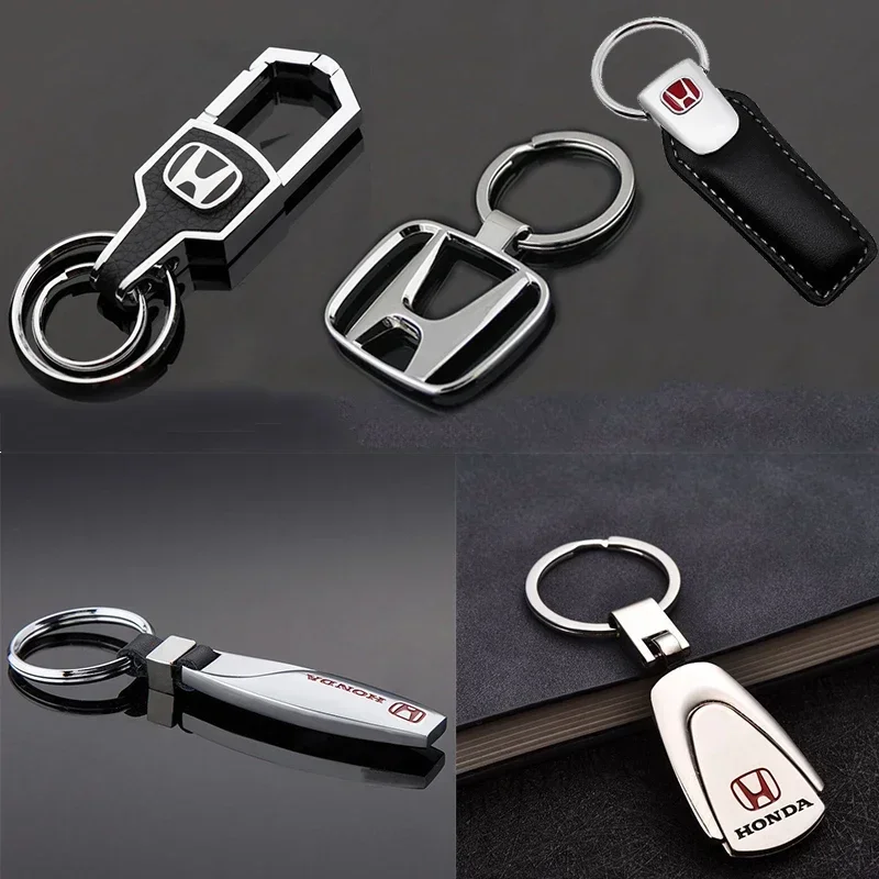 Car KeyChain Holder for Honda Odyssey City H-RV Jazz Accord Civic CRV Fit Vezel Insight Spirior Badge Key Ring Case Accessories