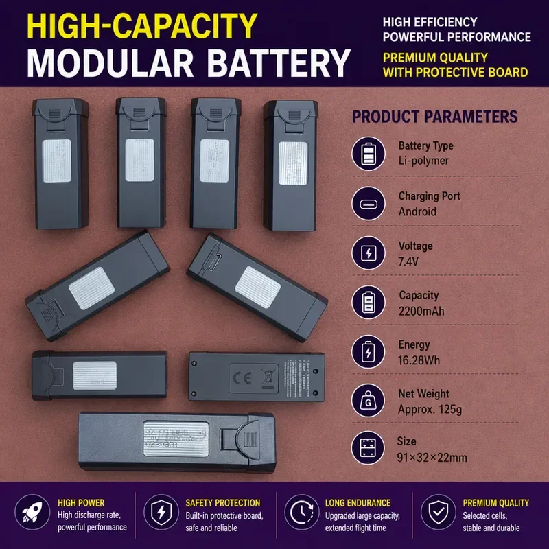 for S93 Drone Large Capacity Lithium Battery Module Quadcopter 4P Socket Aerial Photography DIY Battery Accessories