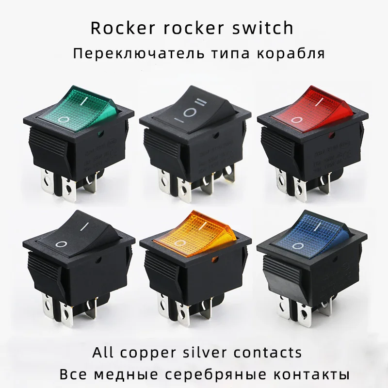 

Latch rocker switch power switch input/output 4-pin 6-pin with light 16A 250VAC 20A 125VAC KCD4 buckle boat rocker switch on-off