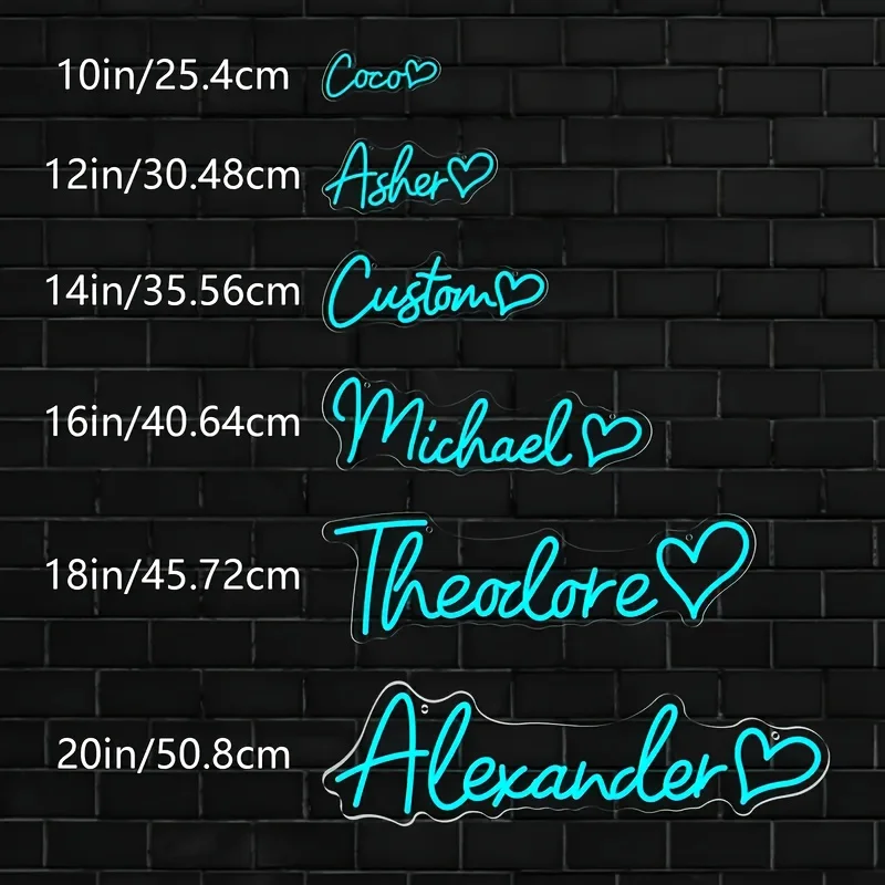 Custom LED Neon Sign Customizable for Wedding Business Bar Salon Beauty Shop Light Up Name Sign USB Neon Light Birthday Gift