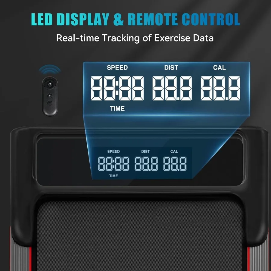 Portable Under Desk Treadmill with Incline for Home Office Use 2.5HP Motor APP Remote Control LCD Display Supports Up to 300 Lb