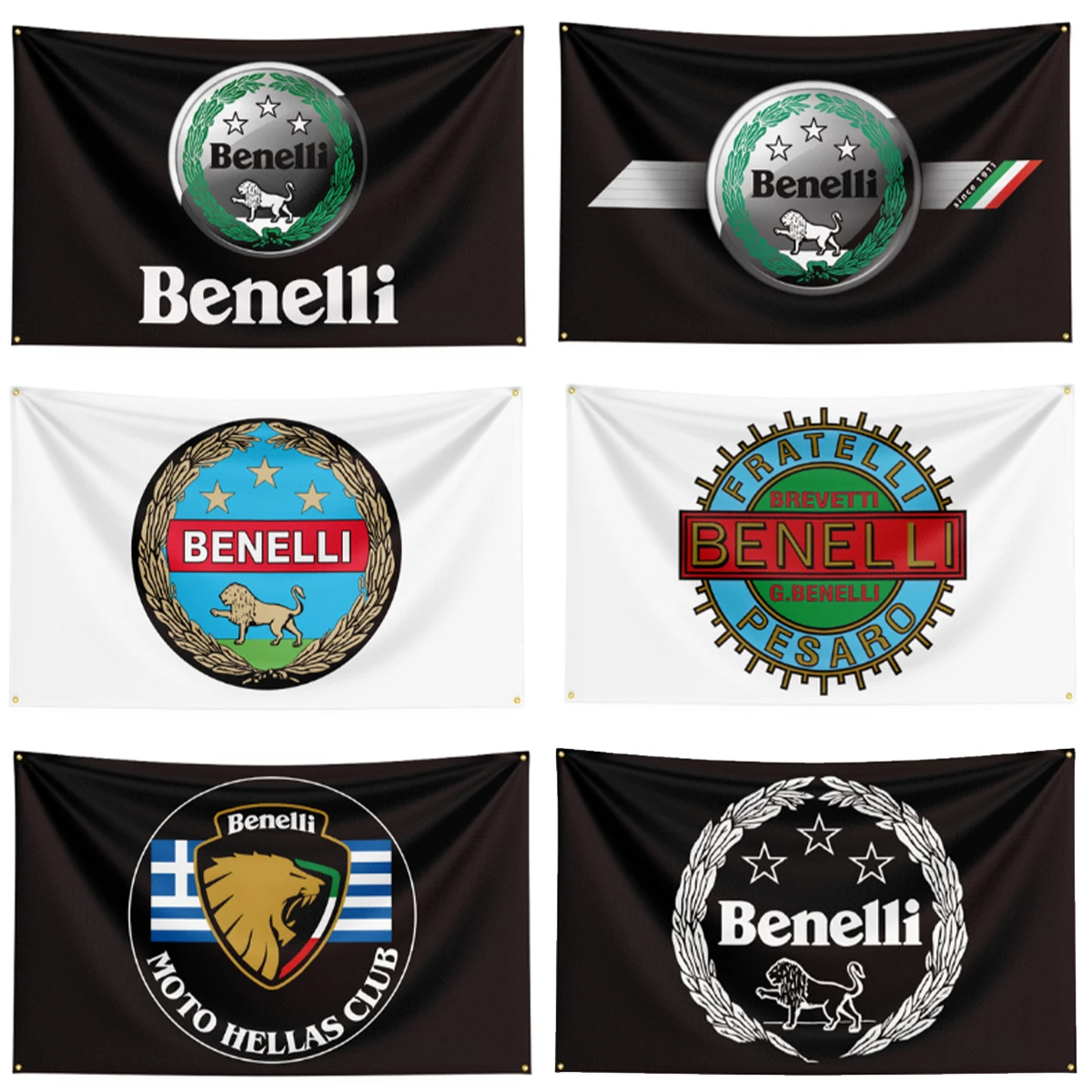 FLAGDOM 90X150CM  3X5FT Benellis Flag Polyester Printed Motorcycle Banner For Decor