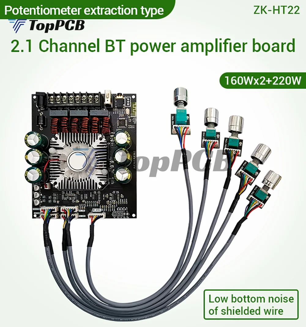 

160 Вт + 160 Вт + 220 Вт 2,1 каналов TDA7498E стерео Bluetooth аудио усилитель мощности плата Поддержка U диска AUX TWS для Динамика сабвуфера