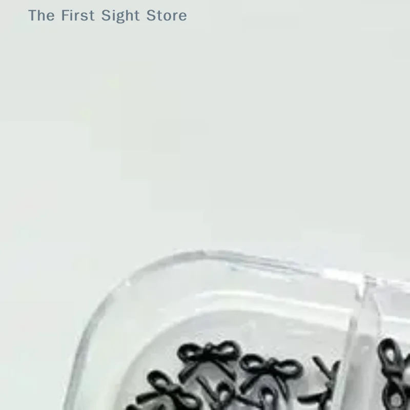 12 griglia/scatola dolce e carino papillon nero bowknot nastro charms accessori per nail art adorabili ciondoli per unghie decorazioni fai da te strumento per manicure