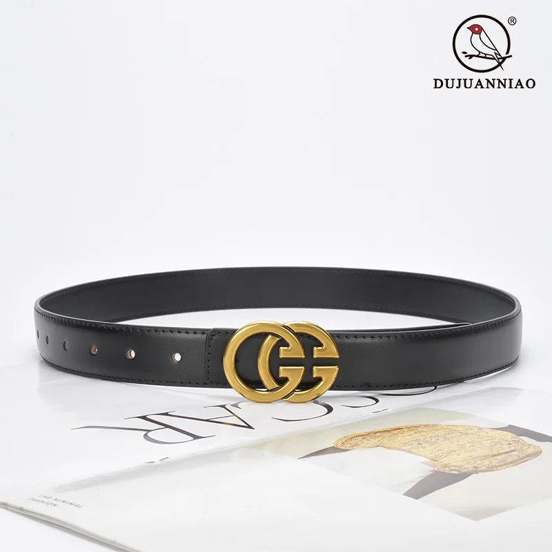 เข็มขัดหนังแท้แฟชั่นสตรีเข็มขัดยีนส์ตกแต่งอเนกประสงค์