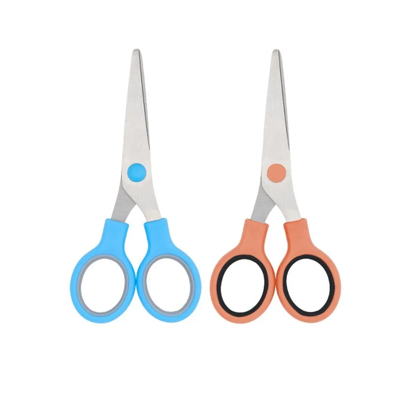 Stainless Steel Student Office Scissors Children's Round Head Household Multi-purpose  Paper-cutting Tools Cut By Hand