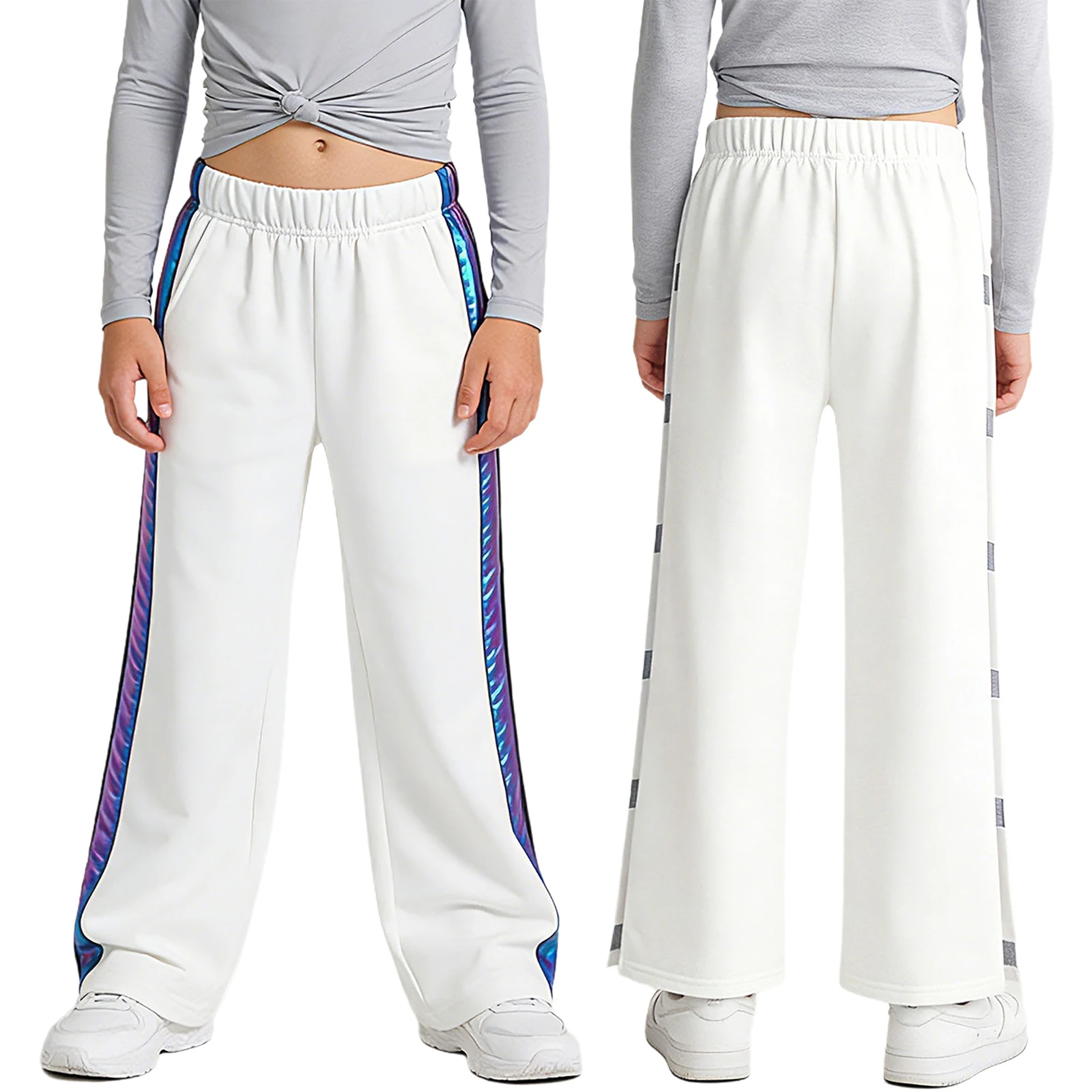 Pantaloni Sportivi da Basket per Ragazzi, Abbigliamento Adattivo per Bambini con Esigenze Speciali, Pantaloni Sportivi con Chiusura a Strappo, Abbigliamento Sportivo