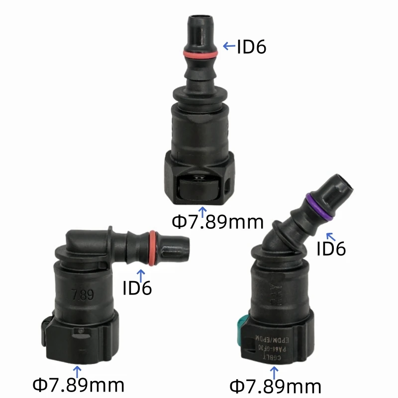 

high quality 7.89mm ID6 straight SAE Fuel pipe fittings auto Fuel line quick connector plastic for Volkswagen 10pcs a lot