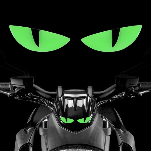 3D Luminous Vinyl Motocyklowa naklejka odblaskowa Cute Eyes Skuter Naklejka na przednią szybę Akcesoria do BMW Honda Yamaha Suzuki Vespa