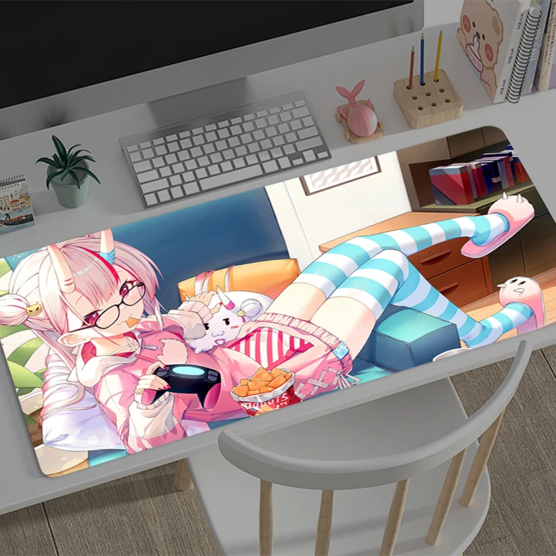 

Mouse Pad Large Hololive Nakiri Ayame Computer Office Game Table Mats Rubber Anti-slip Gaming Keyboard Long Desk Pads Mousepad