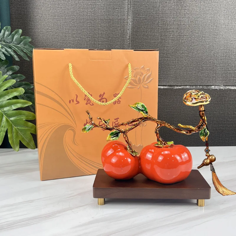 Enamel everything is good for persimmon jewelry gifts new Chinese living room corridor high-end lucky