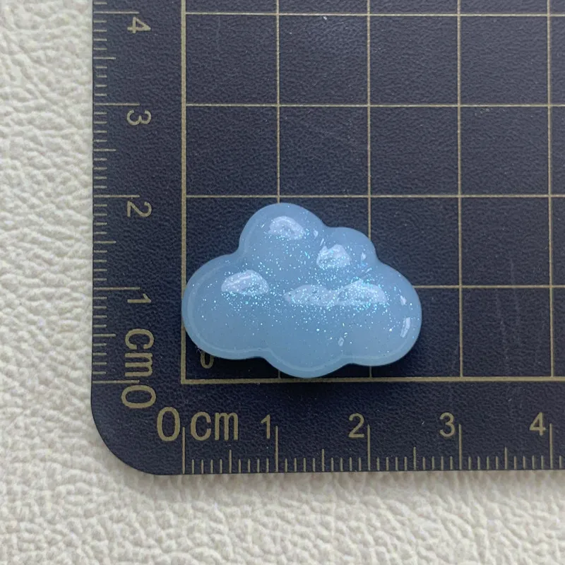10Pcs  Kawaii Bright Surface Cloud Resin DIY Shoes Hat Icebox Barrette Mobile Phone Case Scrapbook Cream Glue Flat Back Resin