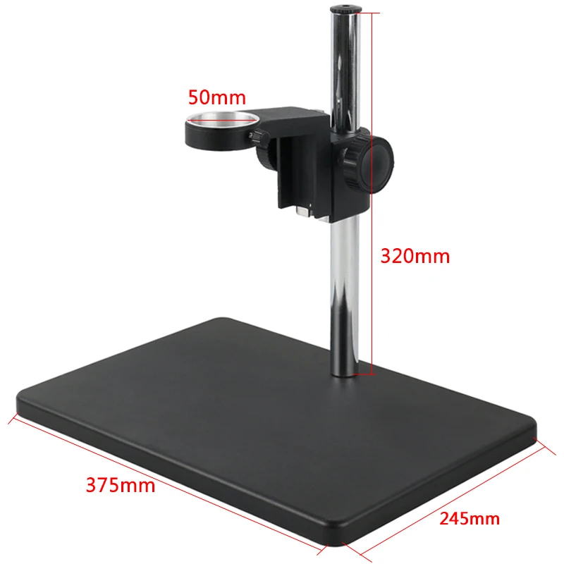 50mm Adjustable Video Microscope Camera Stand Holder Articulating Arm Bracket Microscope Gear Focusing Support Accessories