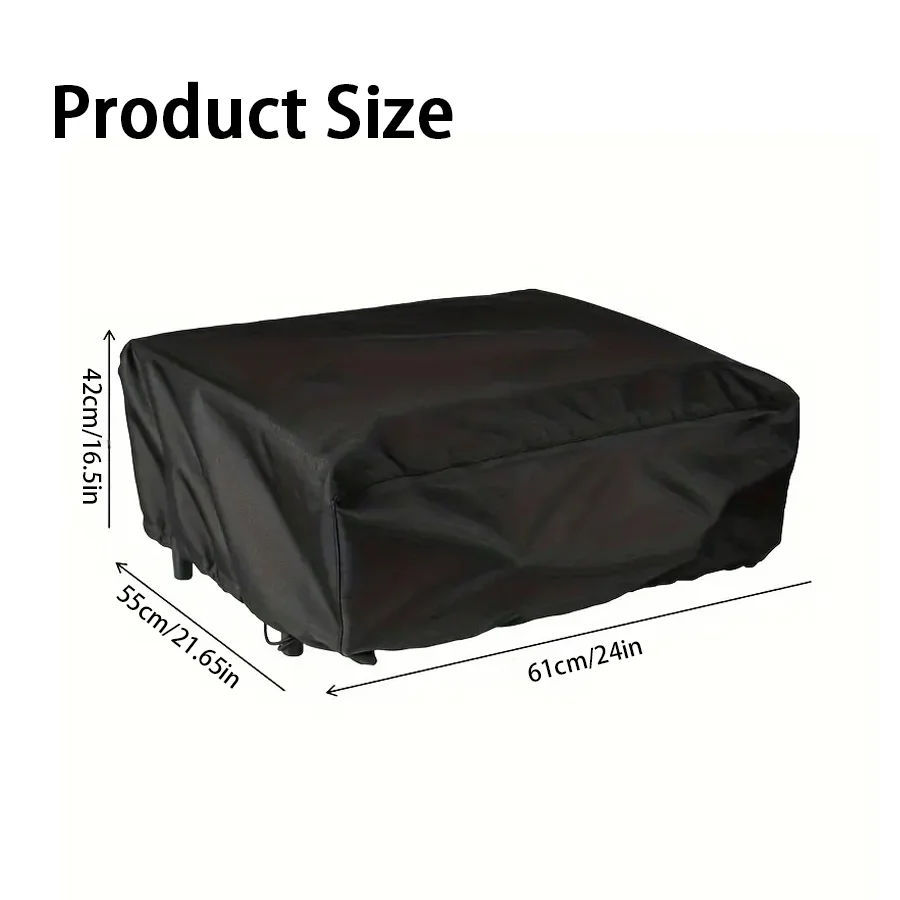 1pc Black Oven Protective Cover with Adjustable Drawstring, Ideal BBQ Grill Cover for Camping Outdoors, Patio, Furniture, XJM