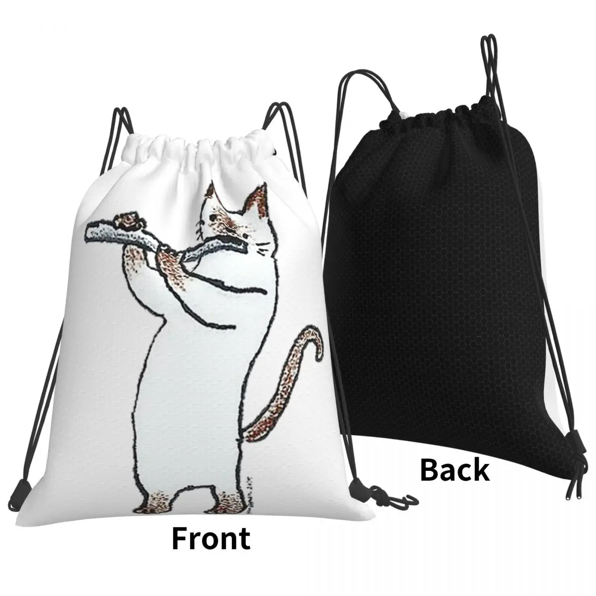 Meowtet Patootie バックパック多機能ポータブル巾着バッグ収納袋ブックバッグ男性女性学校