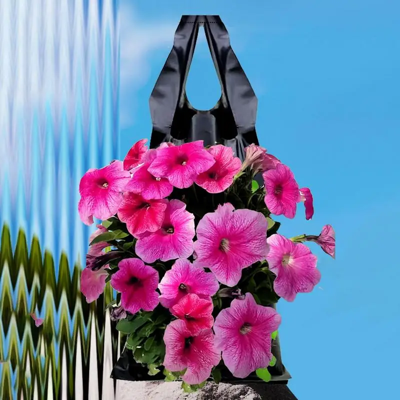 

Strawberry Planting Bag 9 Slits Plants Growing Pouch Handle Strawberry Planter Bag Vertical Mounted Flower Bag for Wall Balcony