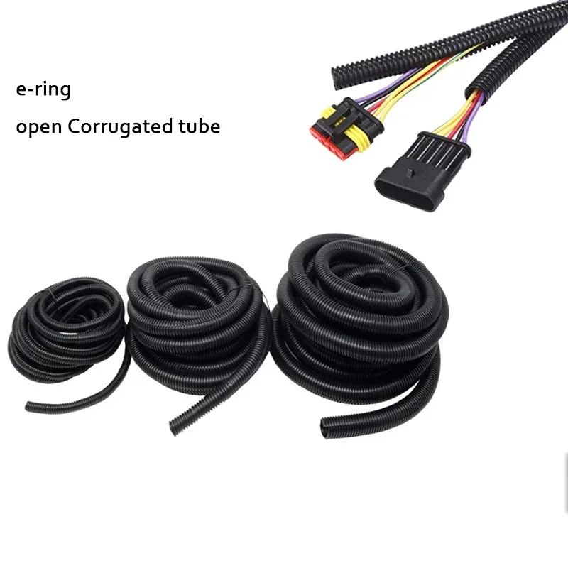 6/3/1m Insulation Corrugated Tube Pipe Nylon Wire Harness Casing Cable Sleeves Cord Duct Cover Auto Car Mechanical Line Protecto