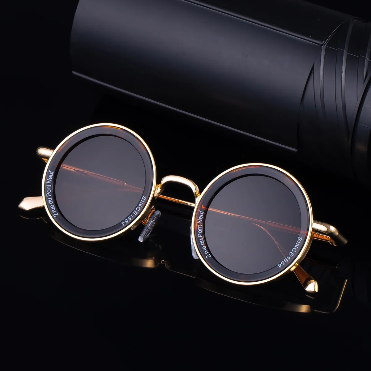 النظارات الشمسية المستديرة Steampunk الرجال خمر الرجال فاسق النظارات الشمسية النساء في نظارات الموضة الرجعية gafas hombre أشعة الشمس النساء