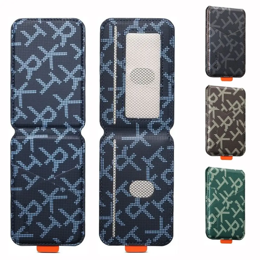 Magnet Card Holder Faux Leather Printed Pattern Leather Card Case RFID Anti-Skimming Card Slot Design RFID Blocking Wallet