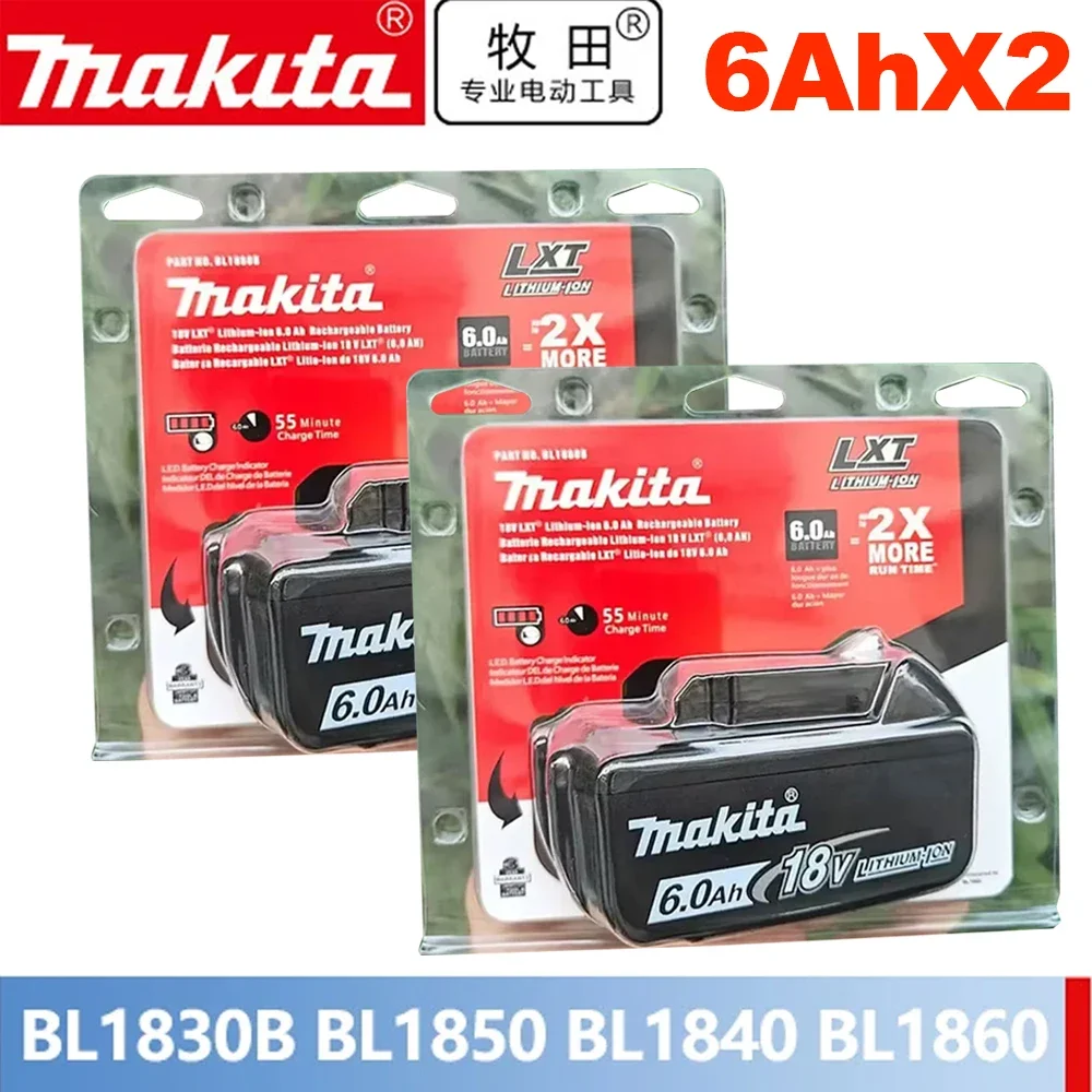 

DHL Ship With Charger BL1860 Rechargeable Battery 18V 6.0Ah Lithium Ion for Makita 18v Battery 6Ah BL1850 BL1880 BL1860B