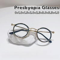 Retro Round Framed Fashionable Metal Reading Glasses for Women and Men Exquisite Elegant Anti-Blue Light Eyeglasses 0 To +4.0