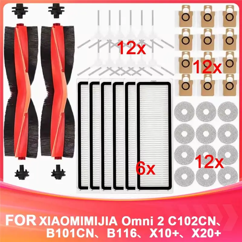 

Запасные части BOFO для Xiaomi Mijia Omni 2 C102CN, B101CN, B116, X10+, X20+: основная и боковые щетки, фильтры, насадки для влажной уборки, мешки для сбора пыли.