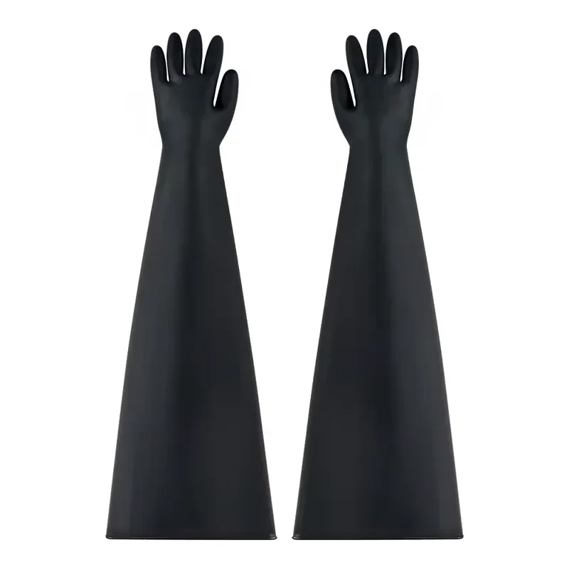 800Mm long arm 6 inch thickened latex safety gloves anti-cut acid and alkali resistant chemical corrosion powder-free durable
