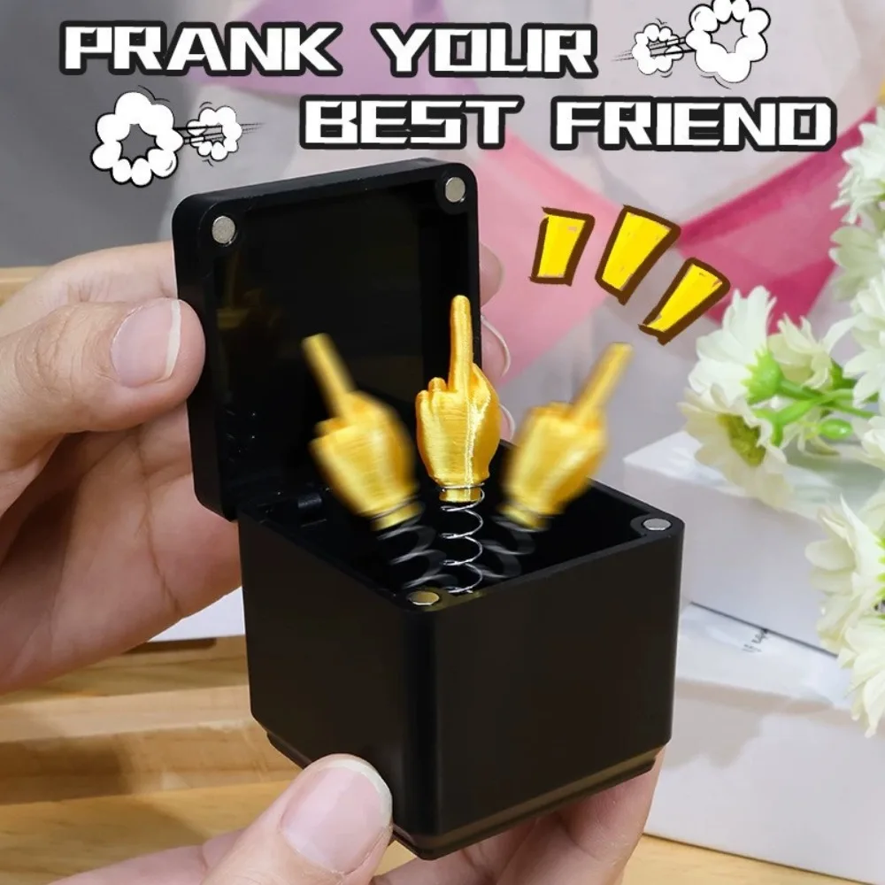 Creative Plastic Gift Box Middle Finger Adults Surprise Funny Prank Gift Christmas Home Decoration Pop Up Box Surprise Present