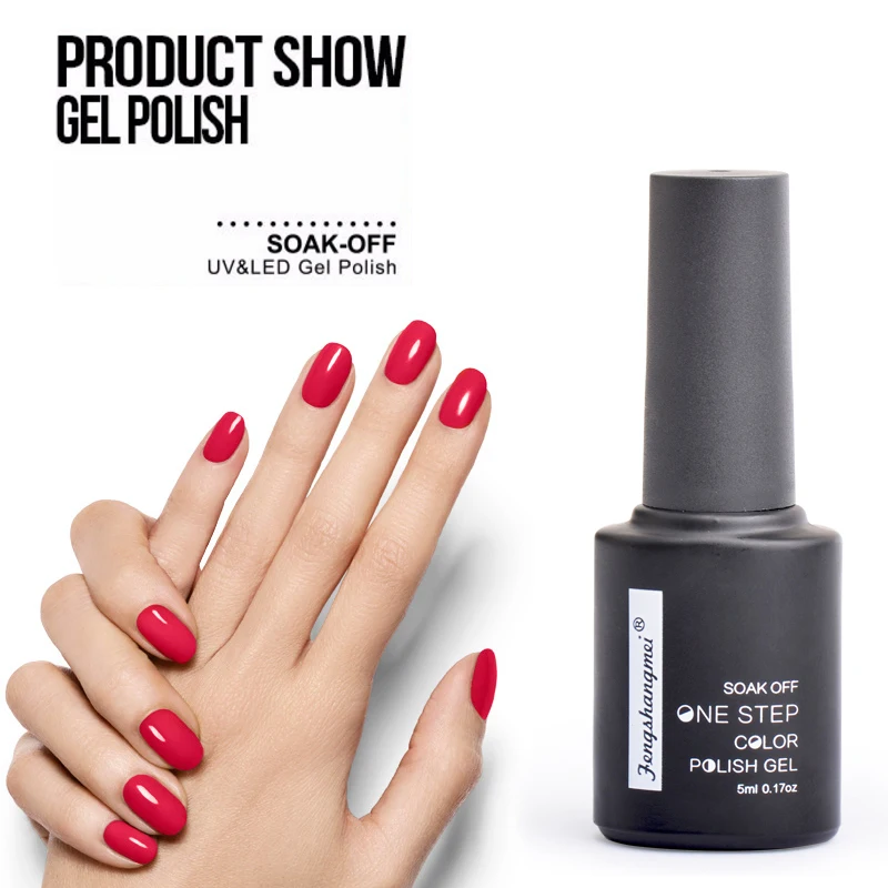 Esmalte de uñas en gel de un solo paso 3 en 1, sin necesidad de base y capa superior. Soak off UV LED Essiccimiento de barniz de uñas brillante de larga duración. (61 colores)