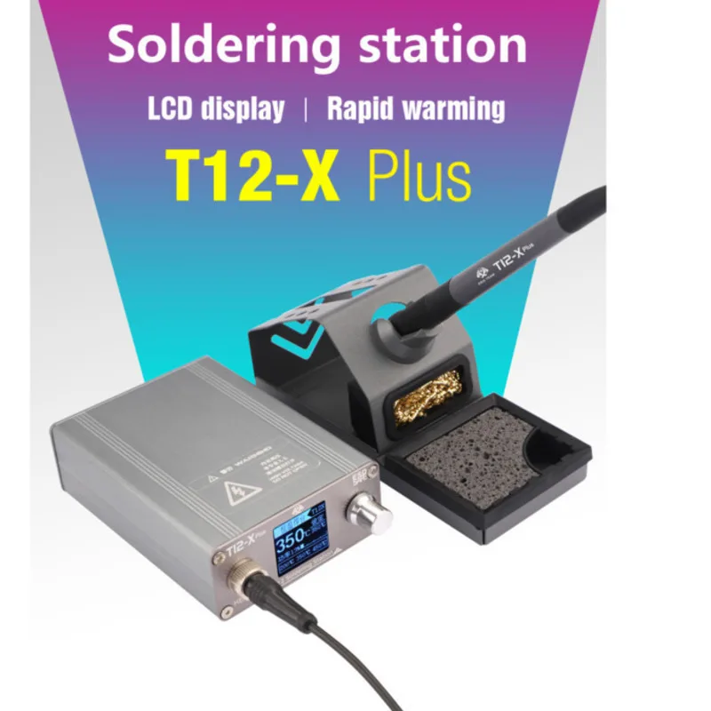 OSS T12-X Digital Soldering Iron Station Solder Tips Welding Rework Station Temperature Adjustable Control Microcontroller