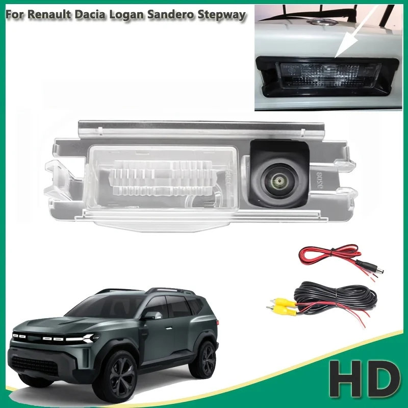 Rückfahrkamera für Renault Dacia Logan Sandero Stepway Clio 2 Tondar 90 Symbol Thalia HD Nachtsicht Backup-Rückfahrkamera