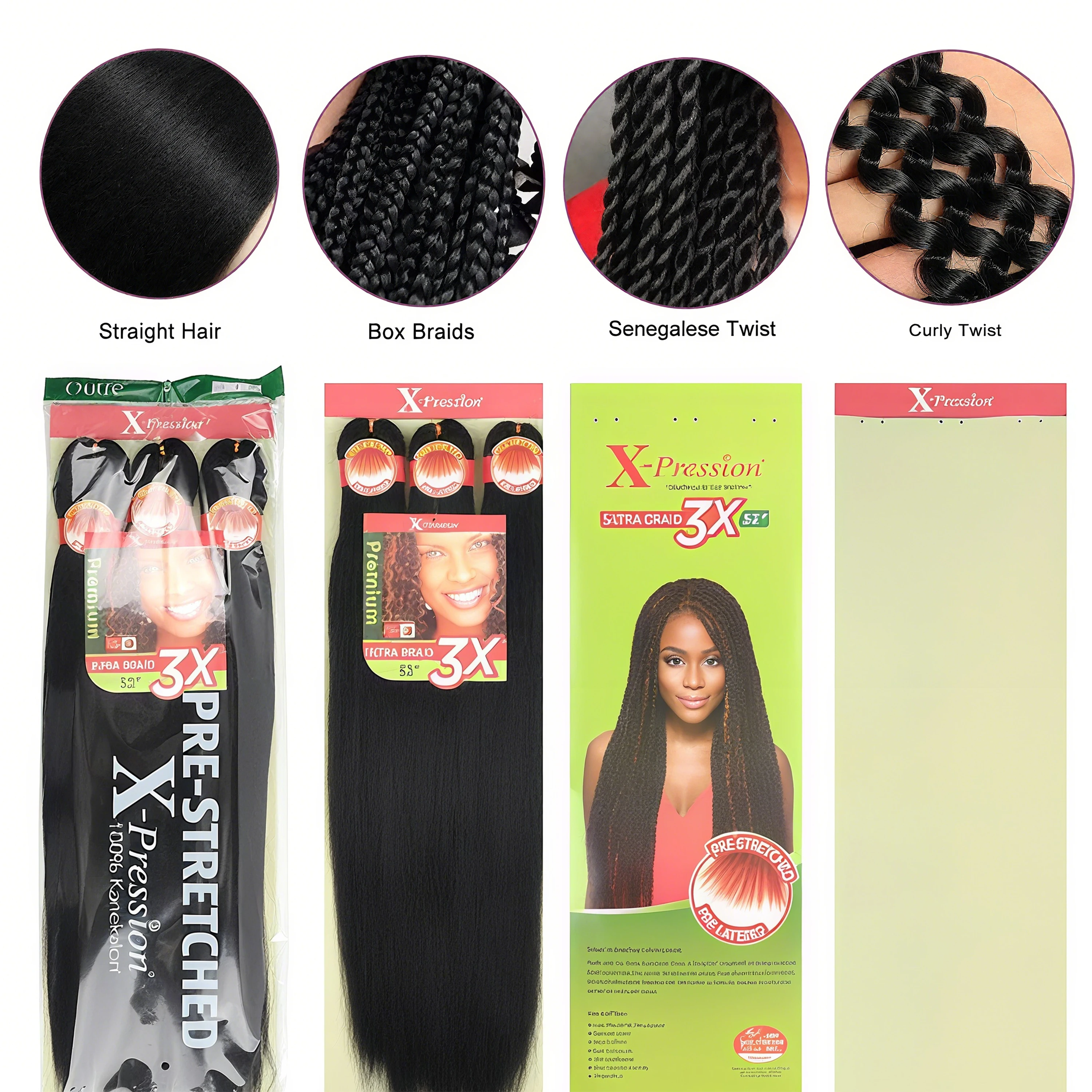 3 peças por pacote sintético pré-esticado trança extensões de cabelo configuração de água quente kanekalon macio yaki textura embalagem fina