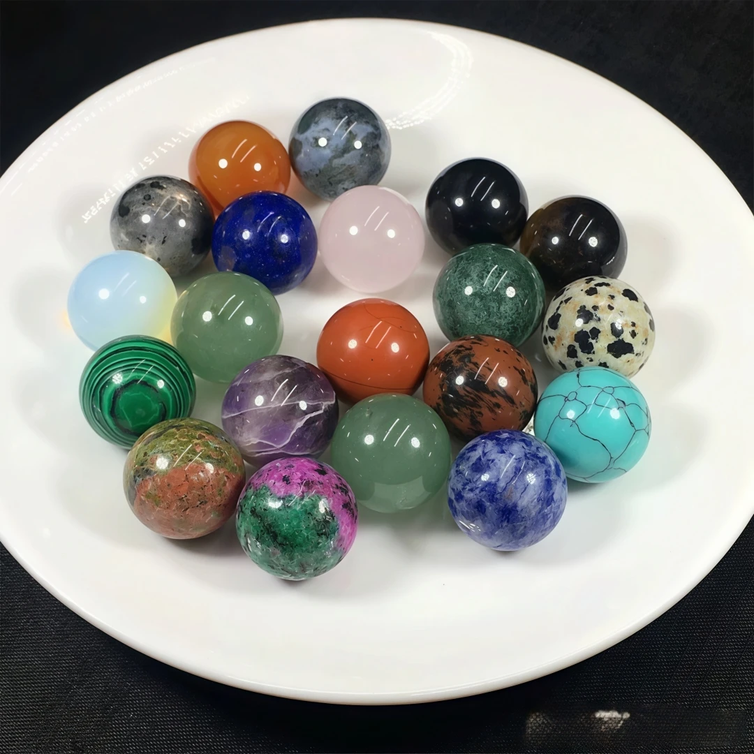 1/5/10pcs Natural Stone16mm Beads Crystal Amethyst Tiger Eye Quartz Chakra Yoga Stone Round Balls Ornaments Jewelry Accessories