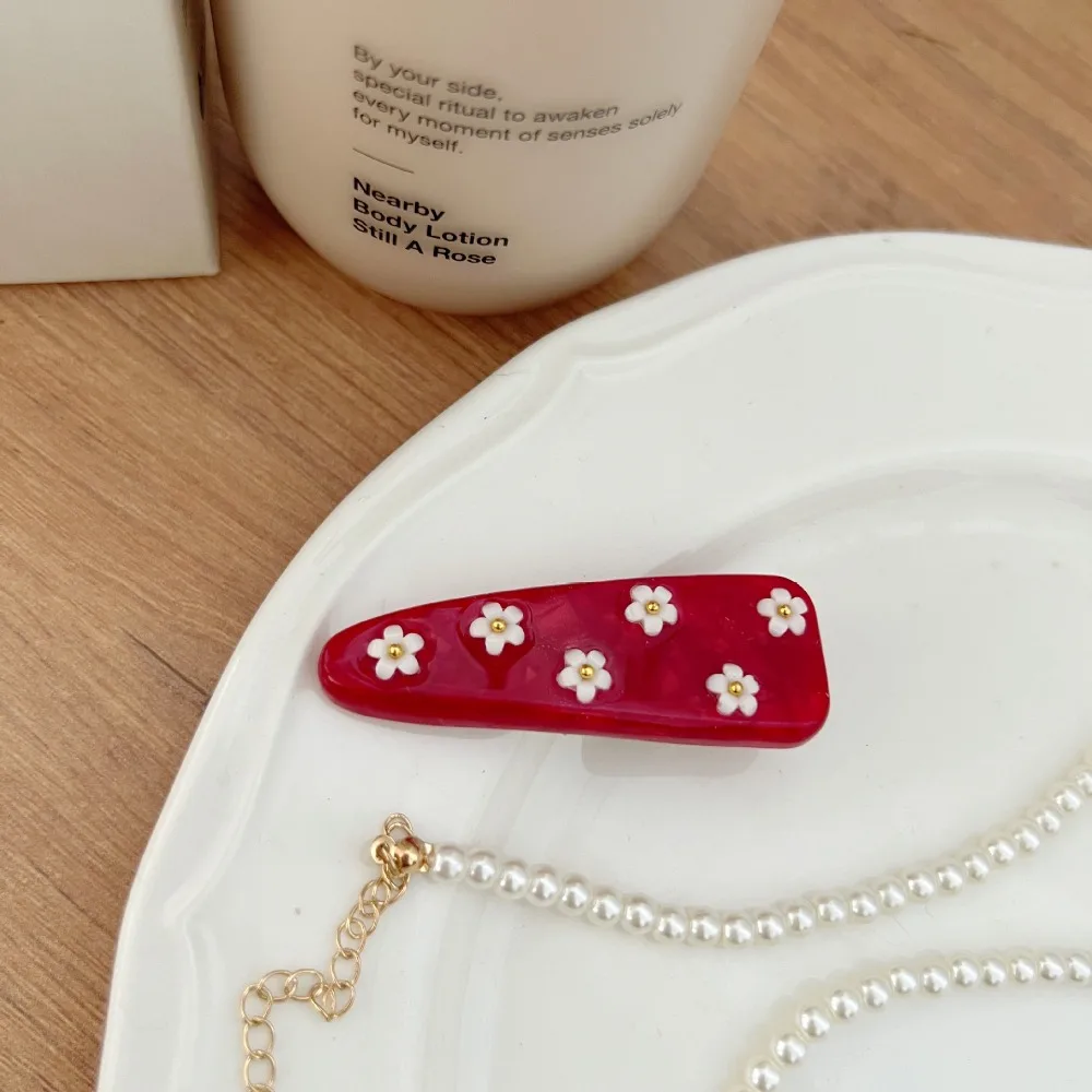 

Side Clip Vintage Flower Hair Clip Colorful Retro Sweet Barrettes Elegant Trendy Cute Duckbill Clip Girls