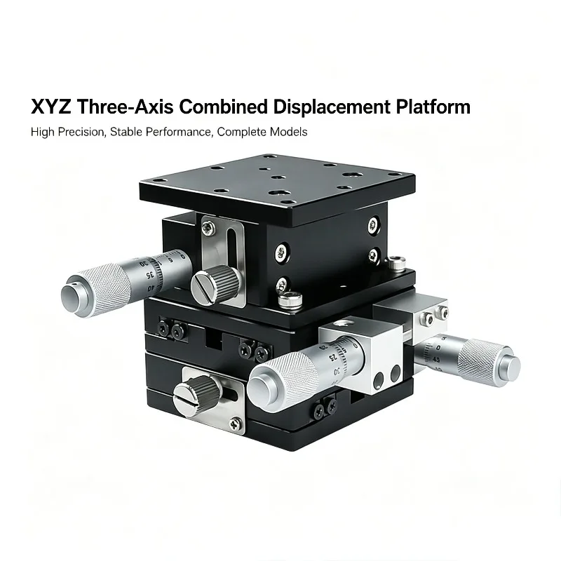 Manual XYZ Axis Displacement Platform 40x40mm 60x60mm Trimming Station Linear Stage Sliding Table for Precision Work XYZ60-LM LD